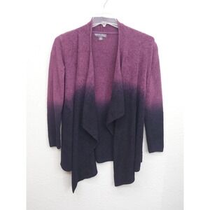 Barefoot Dreams Sweater S/M Purple Cardigan Cozychic Lite Ombre Open Front
